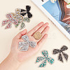 Gorgecraft 8Pcs 8 Colors Bowknot Resin Rhinestone Patches DIY-GF0005-28-3