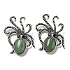 Natural Green Aventurine Octopus Brooch G-Z050-01A-1