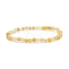 Natural Yellow Opal Round Beaded Stretch Bracelet BJEW-JB07901-1