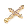 Rack Plating Brass Micro Pave Cubic Zirconia Pendants KK-Z064-11G-3