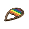 Rainbow/Pride Flag Theme Single Face Printed Aspen Wood Big Pendants WOOD-G014-02B-4