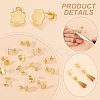 Unicraftale 50Pcs 201 Stainless Steel Flower Stud Earring Findings with Hole & 304 Stainless Steel Pins & Ear Nuts STAS-UN0047-02-5