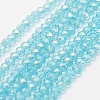Electroplate Glass Beads Strands GLAA-P312-07-3x4mm-03-1