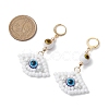 Glass Seed Bead Evil Eye Hoop Earrings EJEW-MZ00272-5