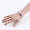 (Jewelry Parties Factory Sale)Pearlized Glass Round Beads Bracelets BJEW-JB03306-02-4