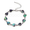 Heart Natural Abalone Shell/Paua Shell Link Bracelets for Women FS5984-11-1