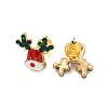 Christmas Alloy Emerald Rhinestone Stud Earrings for Women EJEW-M256-01C-G-2