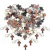 Nbeads 80Pcs 4 Colors Cross Wooden Pendants DIY-NB0007-52-5