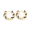 Real 18K Gold Plated Cubic Zirconia Hoop Earrings EJEW-I260-21G-NR-2