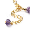 Glass Rondelle & Brass Beaded Bracelet for Women BJEW-JB08605-5