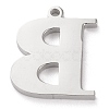 Tarnish Resistant 304 Stainless Steel Letter Pendant Rhinestone Settings STAS-J028-01B-2