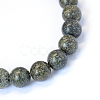 Natural Serpentine/Green Lace Stone Round Bead Strands G-E334-6mm-14-2