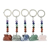 Rabbit Natural Gemstone Keychain KEYC-F040-01-1