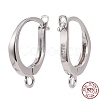 Anti-Tarnish Rhodium Plated 925 Sterling Silver Leverback Earring Findings STER-I017-087P-1