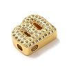 Brass Micro Pave Clear Cubic Zirconia Charms ZIRC-C009-01G-B-2