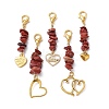 Valentine's Day Natural Red Jasper Chip Pendant Decorations HJEW-JM01330-1