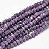 Faceted Rondelle Glass Beads Strands X-GLAA-I033-6mm-33-1