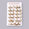 304 Stainless Steel Huggie Hoop Earrings EJEW-O087-09F-3
