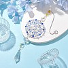 Glass Beaded Flower Hanging Ornaments HJEW-TA00187-2