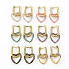 Brass Enamel Dangle Hoop Earrings EJEW-S208-141-NF-1
