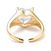 Heart Cubic Zirconia Bling Finger Ring for Girl Women Gift ZIRC-C025-04G-2