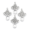 Chinese Knot Tibetan Style Alloy Pendants X-TIBEP-A5642-AS-RS-2