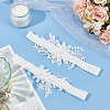 3D Flower Polyester Lace Elastic Bridal Garters AJEW-WH0470-03A-3