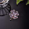 Cubic Zirconia Clover Brooch Pin JBR105D-9