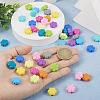 48Pcs 12 Colors Flower Food Grade Eco-Friendly Silicone Beads SIL-TA0001-50-16