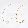 Brass Cubic Zirconia Stud Earrings KK-S350-062G-1