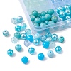 375Pcs 15 Style Blue Theme Transparent Crackle & Opaque Acrylic Beads OACR-YW0001-66-2