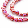 Opaque Electroplate Glass Beads Strands EGLA-N007-002-B02-3