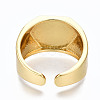 (Jewelry Parties Factory Sale)Brass Enamel Cuff Rings RJEW-S045-074-NR-4