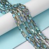 Transparent Electroplate Glass Beads Strands EGLA-F157-FR04-2