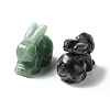 Natural & Synthetic Gemstone Carved Rabbit Statues Ornament G-P525-06-2