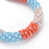 Crochet Glass Beads Braided Stretch Bracelet BJEW-T016-08F-2