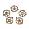 Cadmium Free & Nickel Free & Lead Free Antique Bronze Tibetan Style Flat Round Links connectors X-TIBEB-AB5010-AB-FF-1