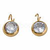 201 Stainless Steel Clear Cubic Zirconia Charms STAS-N087-47G-2