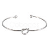 Non-Tarnish Knot Shape Cuff Bangle BJEW-N013-007-1