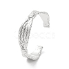 Brass Twist Rope Open Cuff Bangle for Women BJEW-F445-08P-2