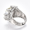 Adjustable Alloy Glass Finger Rings RJEW-T006-03A-3