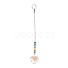 Chakra Heart Crystal Suncatcher Dowsing Pendulum Pendants PALLOY-JF00461-03-7