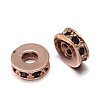 Flat Round Brass Micro Pave Cubic Zirconia Spacer Beads ZIRC-F009-31-NR-2