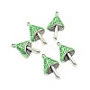 Mushroom Antique Silver Tone Alloy Enamel Pendants ENAM-N039-07D-2