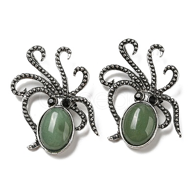 Natural Green Aventurine Octopus Brooch G-Z050-01A-1