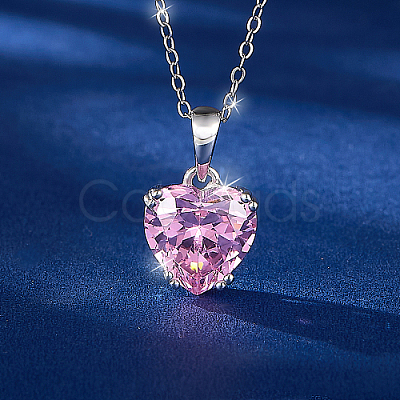 Heart Cubic Zirconia Pendant Necklaces RK4806-1-1