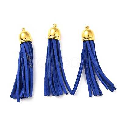 (Defective Closeout Sale: Oxidized) Golden Brass Suede Tassels Big Pendants FIND-XCP0001-14-1