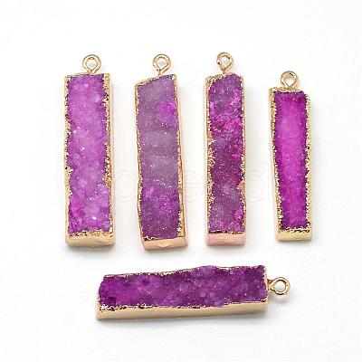 Natural Druzy Agate Pendants G-Q499-M-1