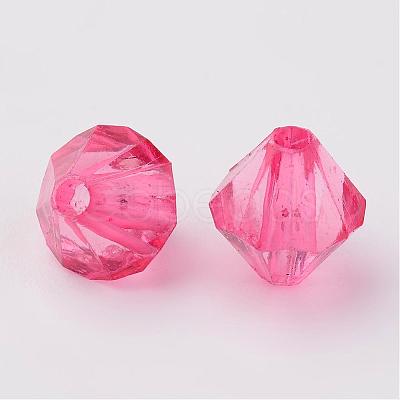 Faceted Bicone Transparent Acrylic Beads DBB4mm-95-1