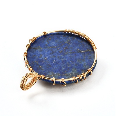 Natural Lapis Lazuli Pendants PALLOY-JF00924-01-1